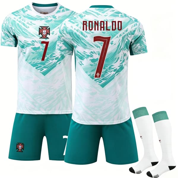 VM 2026 Portugal udebanefodboldtrøje #7 Ronaldo XS