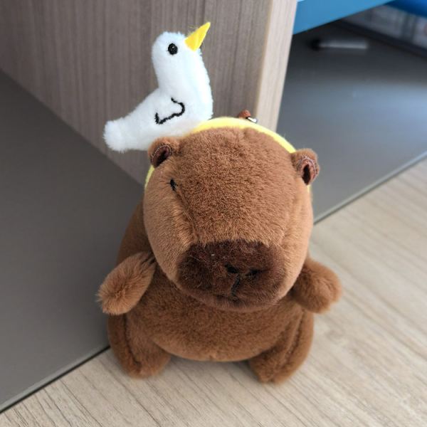 Gos- Capibara plysj vedhæng capybara sød ornament nøglering Headband gull 16CM