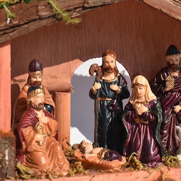 Gos- Julekrybbe pynt jesus Juledekorationer Krybbespil hus Festlige hjem pynt