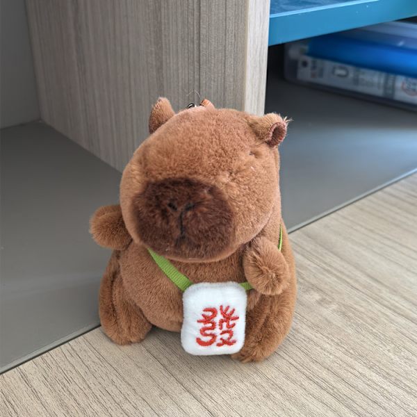 Gos- Capibara plysj vedhæng capybara sød pynt nøglering FORTUNE RED 13CM