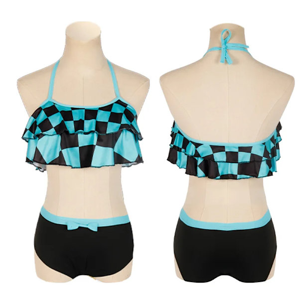 Mub- Anime TV Cosplay Kostume Kvinde no Yaiba Bikini Strand Sæt Halter Hals Badetøj Demon Slayer Kamado Nezuko Badetøj Badetøj BIJI2001 G BIJI2001 M