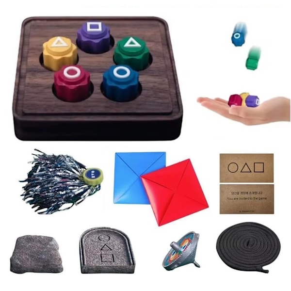 Gos- Squid Game 2 Koreansk Folkspel Set – Lekset Inspirerat av Squid Game 2 (9st+Bas) ❤