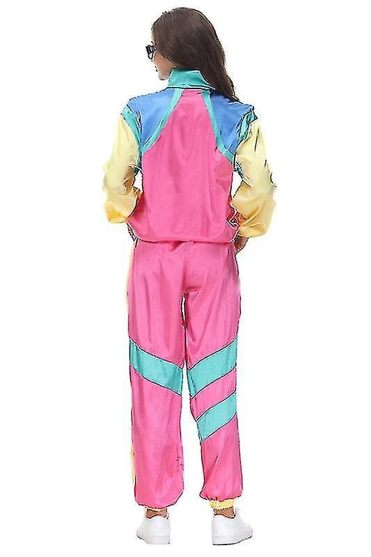 80-/90-tal Retro träningsoverall, Shell Suit Festklänning Kostym -b Women Women M