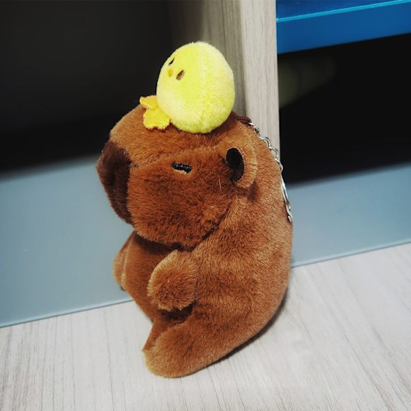 Gos- Capibara plysj vedhæng capybara nuttet ornament nøglering Duck duck model 15CM