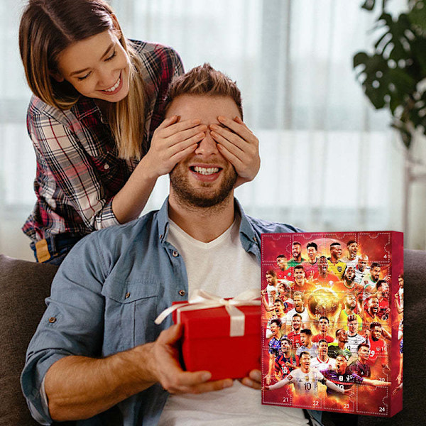 Högkvalitativ 2024 World Cup Advent Calendar VM Adventskalender Jul Blind Box Messi, Cairo, Mbappe, etc