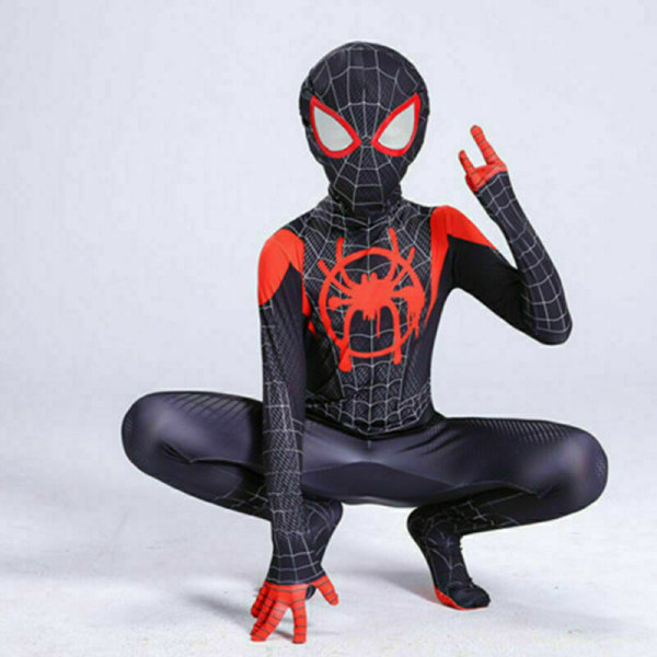 2023-Black Spiderman-dragt spiller den bedste gave til børn -a black black 140cm