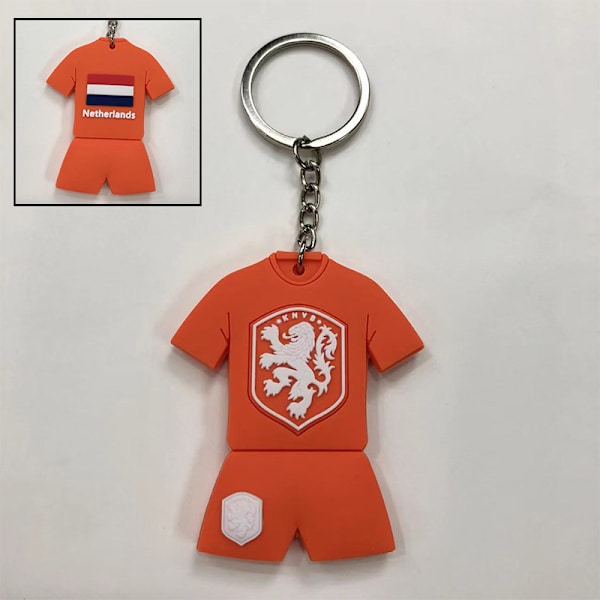 Gos- Jalkapallon MM-kisat Maajoukkueen Tunnus PVC Mini Jersey Avainnauha Netherlands