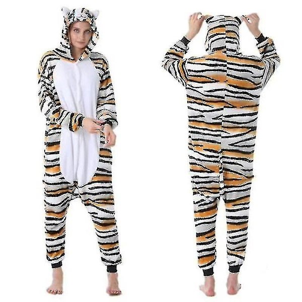 Unisex-aikuisen Kigurumi-eläinhahmoasu Onesie-pyjama Yksikappale S S Tiger Cat