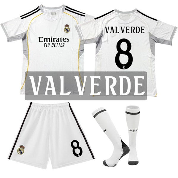 Gos- 2526 Nytt hem för Real Madrid Fotbollströja Tröja 8 VALVERDE #M