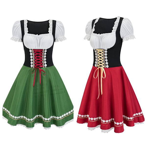Gos- 2024 Ny Halloween Øl Jentekjole Shapesome Scenekjole Pikedress red XL