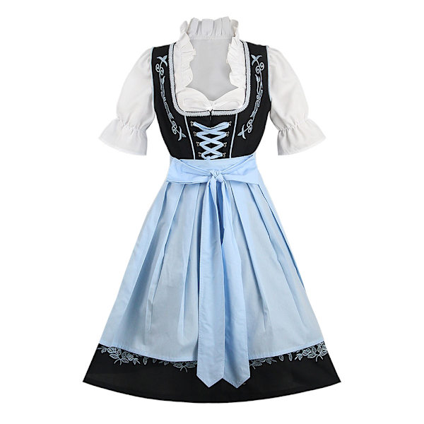 Gos- Halloween-asu, mukava Oktoberfestin perinteinen baijerilainen olutasu, mekko, kirjailtu palvelijattaren asu, palvelijattaren puku M