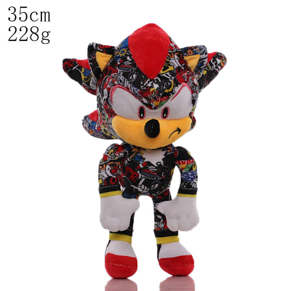 Gos- Ny sonic överljudsmus plyschleksak Tarsnak igelkott figur för barns presenter 30cm camouflage black