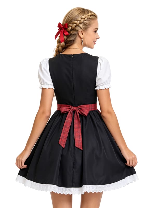 Tyskland München Oktoberfest-kläder Bayern Dirndl-klänning öltjej M