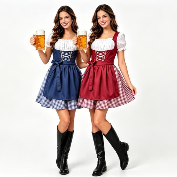 Karnevaali Saksa Oktoberfest-asu München Baijeri Dirndl-palvelijatar red XL