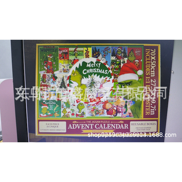 Gos- Grinchen Greenhair Kalender Julpussel Advent Adventskalender 24 Lådor B