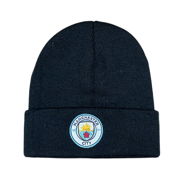 Gos- Fodboldfanklub emblem strikket vinterhue stretch beanie Manchester City - Sort