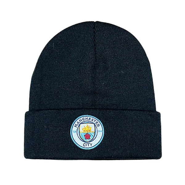 Gos- Football fan club emblem knitted winter hat stretch beanie Manchester City - Black