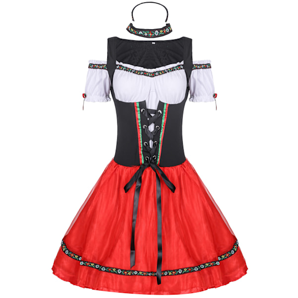 Gos- Oktoberfest-asut, kotiapulaisnäyttämöasut, karnevaalijuhlapukut, mekot L