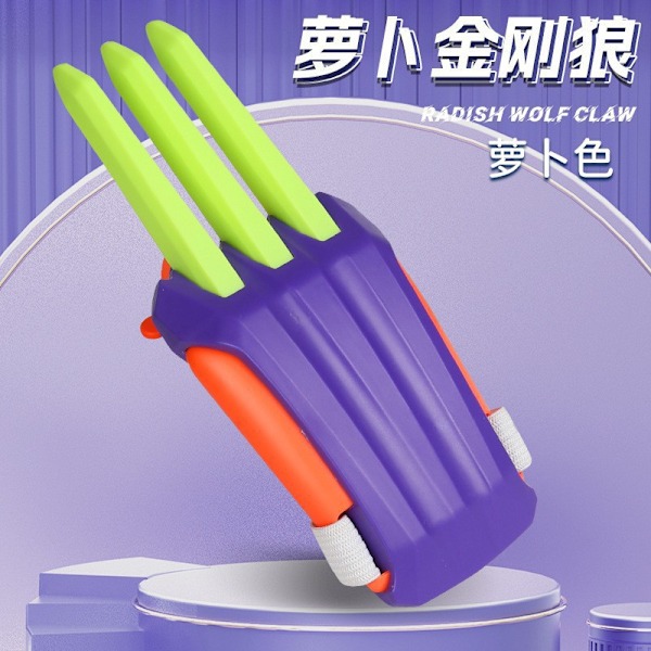Gos- Tricolor Wolverine telescopic war claw decompression toy decompression artifact children's toy Purple green