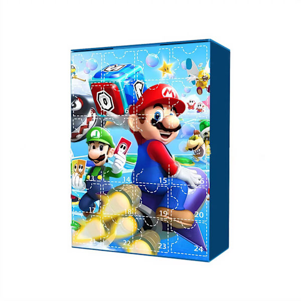 2024 Julkalender 24 st Mario Jul 24 Dagars Nedräkningskalender Blind Box Semestergåvor Barn Vuxna A