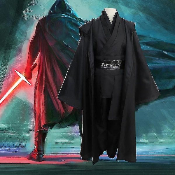 Star Wars Cosplay Kostume Anakin Skywalker Replika Jedi Kåbe Fantasia til Mænd Halloween Cosplay Jedi Kostume Til Mænd Plus Størrelse 4XL Kaffe Fuld Sæt Style C Style C M