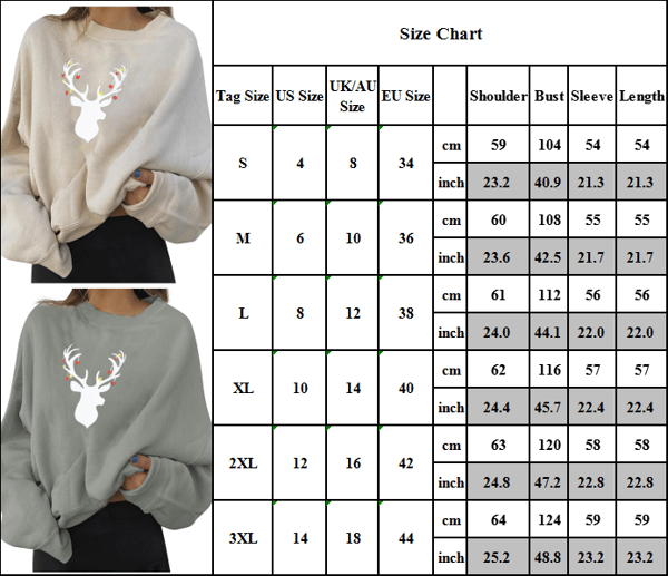 Dame Casual Jul Elg Print Genser Langarmet Genser Grå Grey S