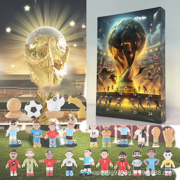 Gos- Ny VM 2024 adventskalender Fotbolls-VM Jul Blind Box Messi, Haaland, Mbappe，Cairo etc A