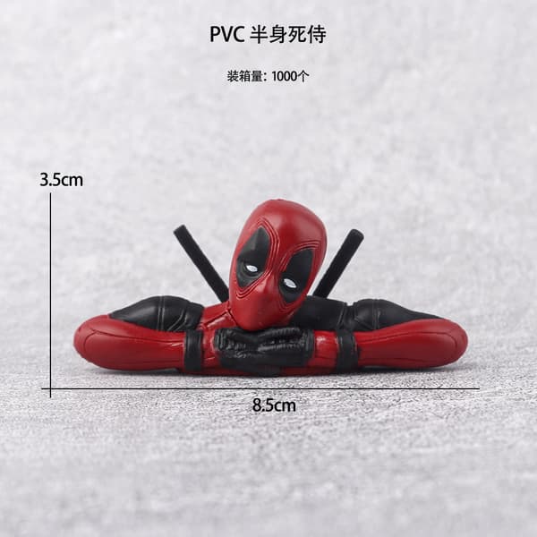 Gos- Mini Deadpool Ornament Kreativ Bilsdukke Siddende Deadpool Desktop Ornament 3stk