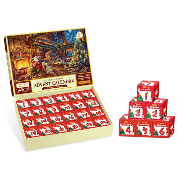 Gos - Uusi Joulupukki Puzzle 1008 Palaa Alaslaskenta 24 Osastoa Pieni Laatikko