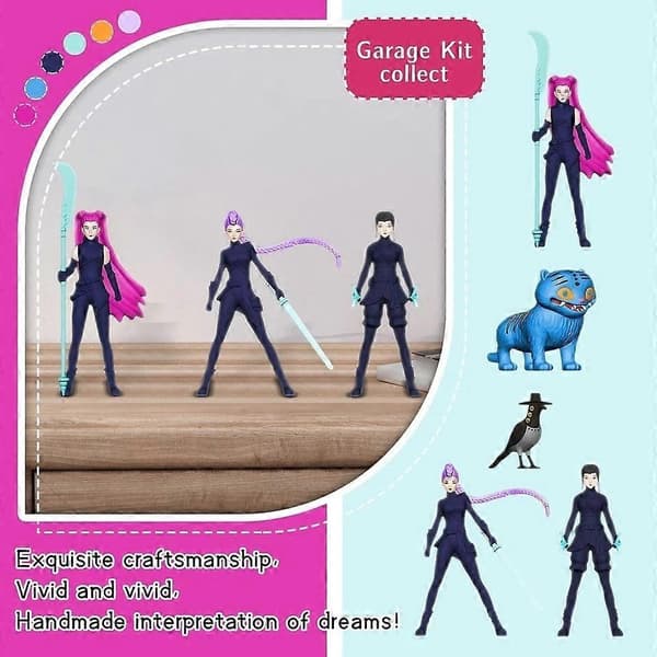 12 st/set Kpop Devil Hunter Figurset Rumi Mira Zoey Tiger Bird Ornament ufeff (LGL) 8pcs
