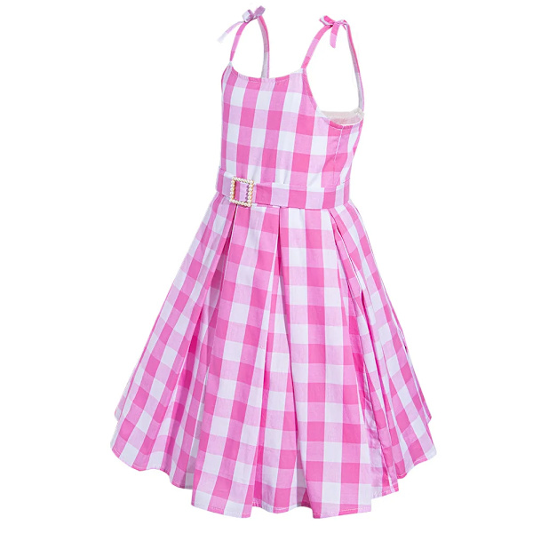 Mub- Fitspi Live Version Movie Cosplay -asu, suosittujen elokuva- ja televisioroolien cosplay-vaatteet, vaaleanpunainen haalaripuku, Barbie-mekko G Barbie dress 130