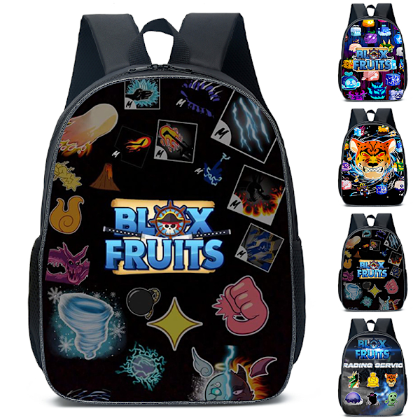 ROBLOX Blox Fruits Ryggsekk Student Cartoon Skolesekk Bokvesker Barn Ryggsekk D D 30*15*40cm