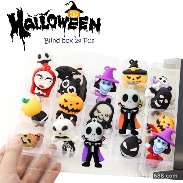 Gos- Halloween Doll Adventskalender innehåller 24 gåva julnedräkning hemliga lådor G