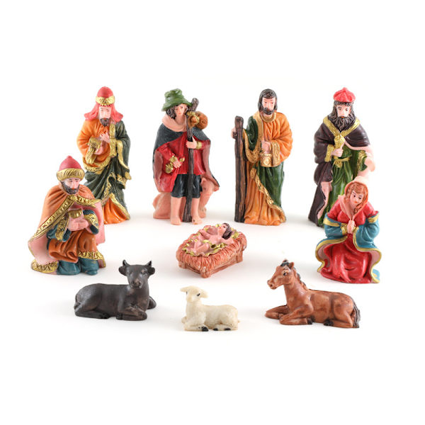Gos- Julkrubba prydnadsset med 10st jesus