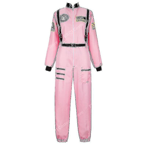 Astronaut Kostume Rumdragt Til Voksen Cosplay Kostumer Lynlås Halloween Kostume Par Flyvedragt Plus Størrelse Uniform -a Pink Pink M