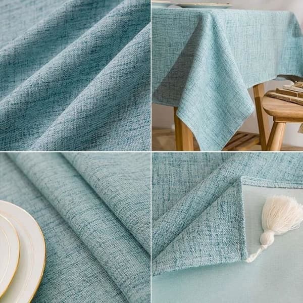 (Lyseblå) Teksturert rektangulær duk - 110 x 160 cm - Fortykket polyester - Lyseblå Light Blue