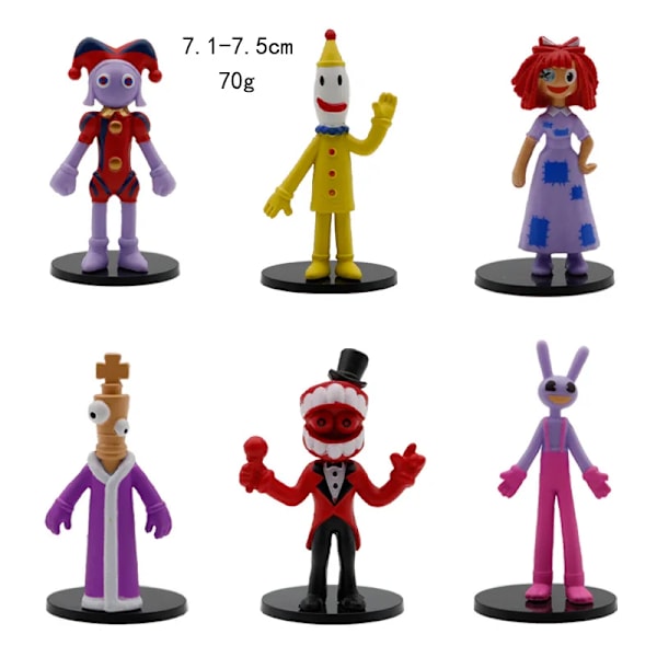 The Amazing Digital Circus Figur Set Pomni Jax Gangle Zooble Action Figurine Dolls Leksak PVC Kinger Caine Modell Barn Julpresent 6pcs set Q