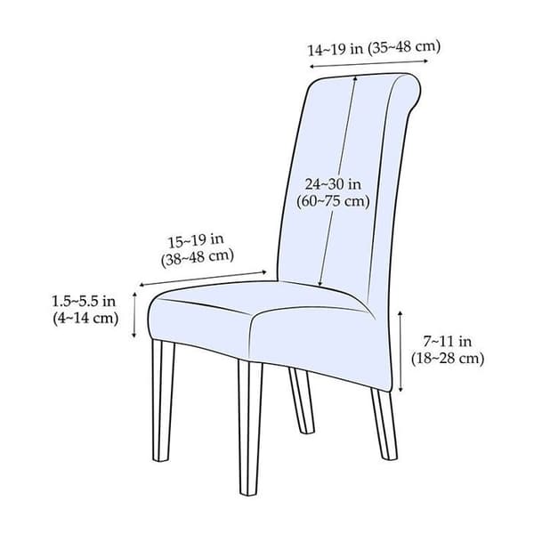 (Grå) Stoltrekk - YYV - Sett med 4 - Stretch Jacquard - Avtakbart - Vaskbart - Grå Gray