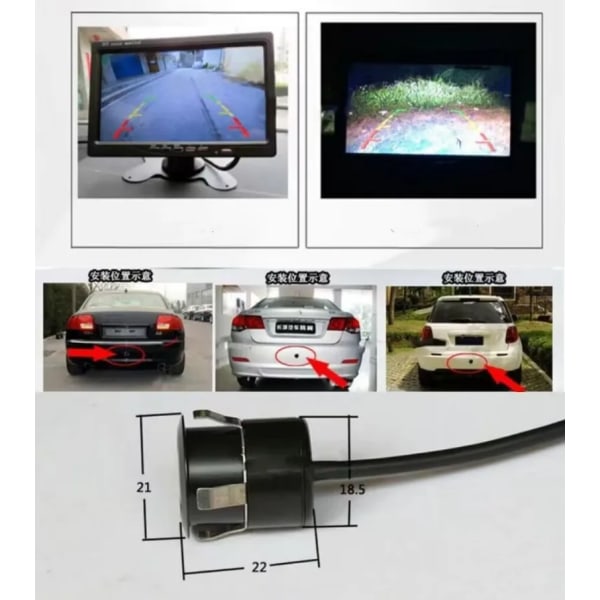 6m/10m videokabel för bil backkamera Universal för backkamera med för Infiniti bil Black
