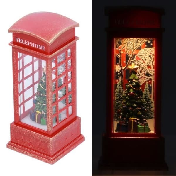 Julepynt - HURRISE - Telefonkiosk - Lysende - PVC - Blandet