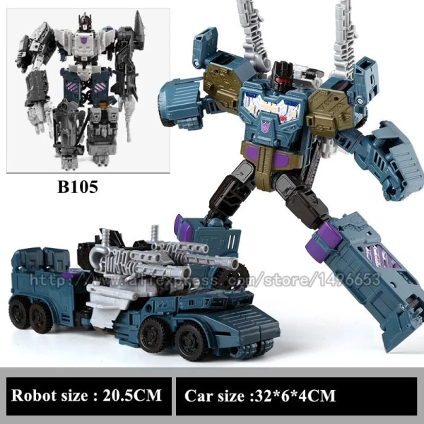 HZX Cool Ny Transformation Robot Billeksaker Pojkar Anime Bruticus Flygplan Tank Engineering 5IN1 Modell KO Barn Present SET B NO BOX