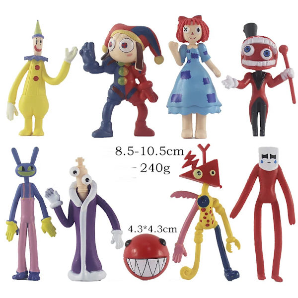 The Amazing Digital Circus Figur Set Pomni Jax Gangle Zooble Action Figurine Dolls Leksak PVC Kinger Caine Modell Barn Julpresent 9pcs set L