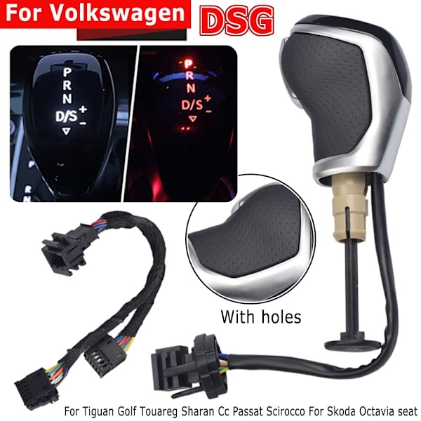 DSG AT Elektronisk display Växelspaksknopp Shift Handboll För VW Passat B7 B8 Golf 6/7 MOB Tiguan Biltillbehör-Svart Matt-Vit Black Matt-White