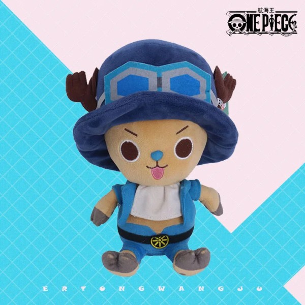 Original Full storlek Anime One Piece Plyschfigur Kawaii Luffy Chopper Plyschdocka Mjuk fylld leksak barn Födelsedagspresent Julklapp about 25cm whale