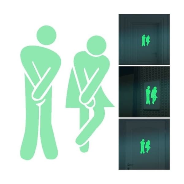 Fluorescerande toalettdekaler för män och kvinnor