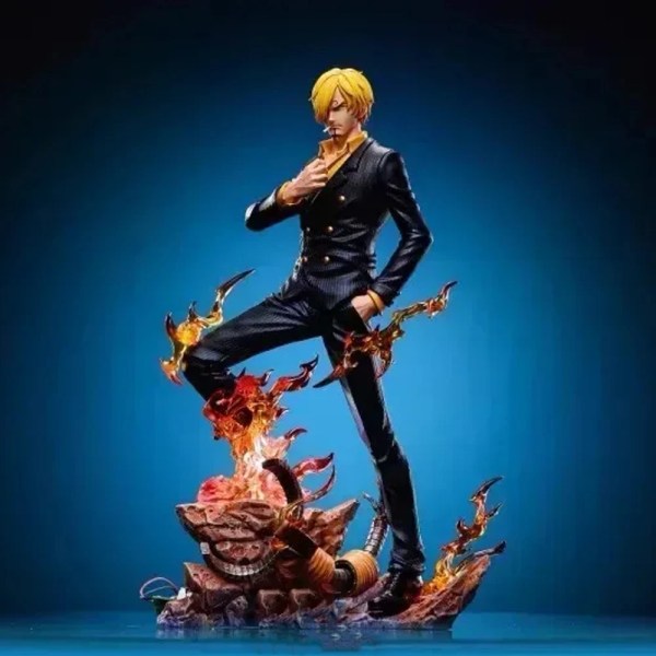 One Piece Gk Sanji Figures Sanji Luminous 27cm Anime Figur Staty Pvc Figurine Modell Dock Decoration Collection Room Leksaker Presenter Sanji B no  box