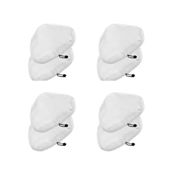 Förpackning med 8 ersättningsmoppar för triangulär ångmopp White