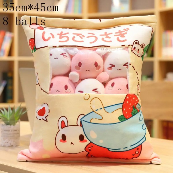 En plyschpåse Pudding Leksaker Cookie Balls Japansk animation Sumikko Gurashi Sakura Bunny Frukter Avokado Banan Godispåse Present style-33-rabbit