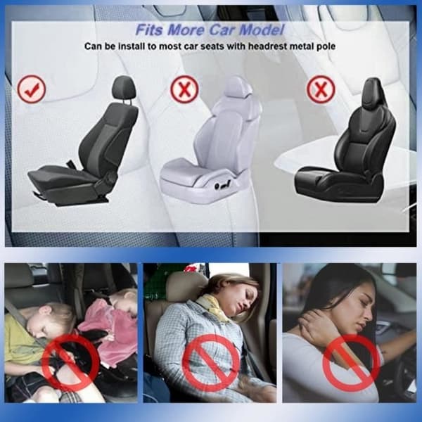 Bil Nackstöd - BIQIQI - Barnbils Nackstöd - Svart - Memory Foam