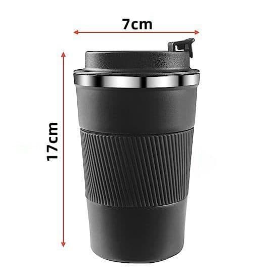 (Sort) Kaffekrus - Isoleret - Rustfrit stål - Lækagesikker - Sort - 17*7CM black